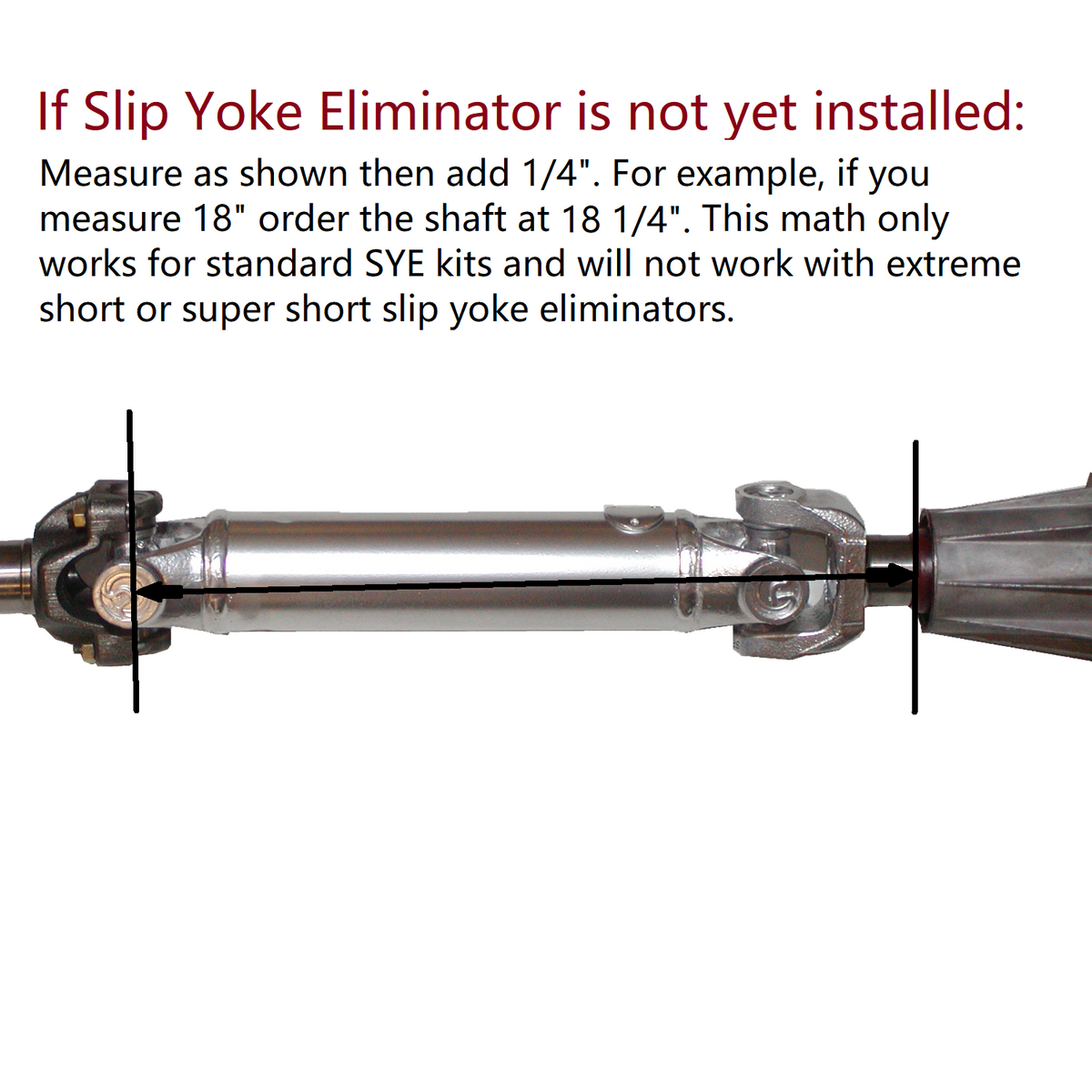 YJ Rear Drive Shaft, Double Cardan – Tom Wood's Custom Drive Shafts